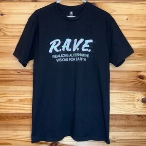 G Jones RAVE realizing alternative visions for Earth UNISEX LARGE t-shirt